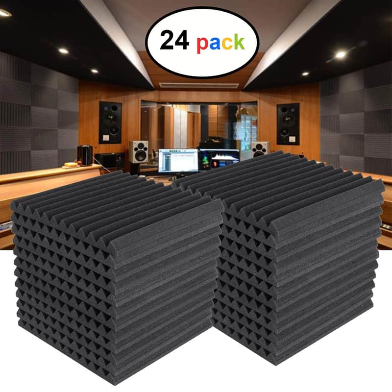 24-Pack Acoustic Foam Panels, Sound Absorption & Noise Reduction Tiles for Home, Office, Studio & Wall Treatment image 1