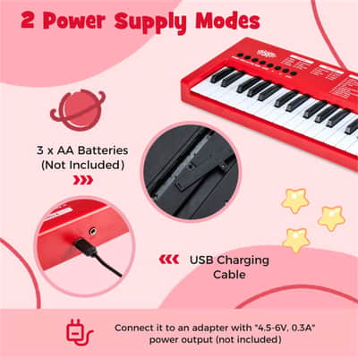 Ozici 37 Keys Kids Electronic Keyboard with Microphone, 8 Tones & 8 Rhythms Piano Toy image 7