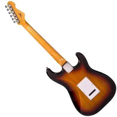 Vintage V6 ReIssued Electric Guitar ~ Left Hand Sunset Sunburst image 2
