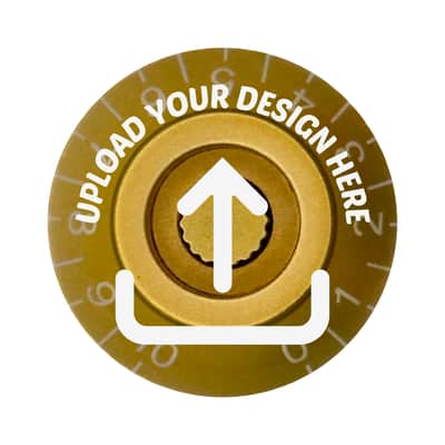 Custom Strums™ Personalized Speed-Style Guitar Knob (Single) Gold with White, Right Handed -10 image 1