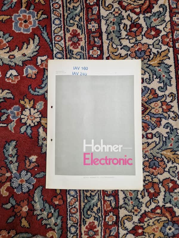 Hohner IAV 160 IAV 240 Schematics/Service Manual/Service Notes image 1