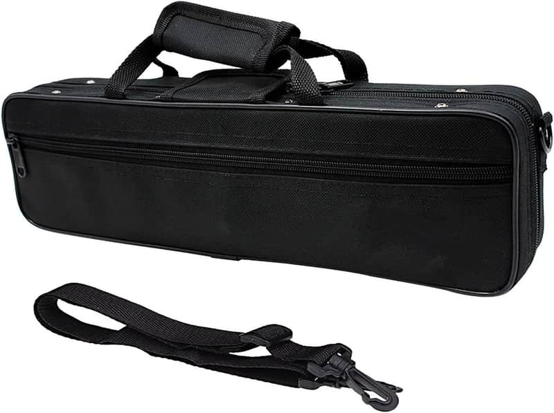 16 Holes C Flute Case Flute Bag Gig Bag Backpack Box Water-resistant 600D Foam Cotton Padding with Adjustable Single Shoulder Strap image 1