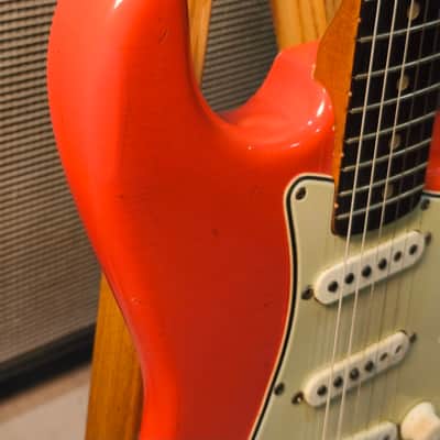 Fender Stratocaster 1964 Fiesta Red Refin Hardtail conversion 3kg image 6