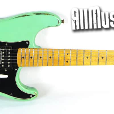 Rockaway Relic Custom Seafoam Green Strat Electric Guitar w/ Gig Bag image 2
