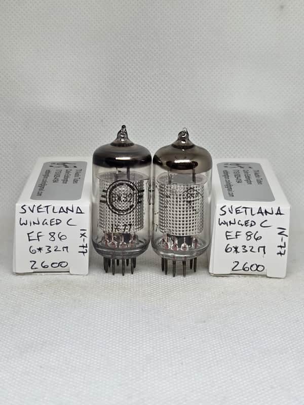 Sovtek Svetlana Winged C EF86 Perfectly Matched Pair NOS 6267 6J32N 6J32P CV2901 image 1