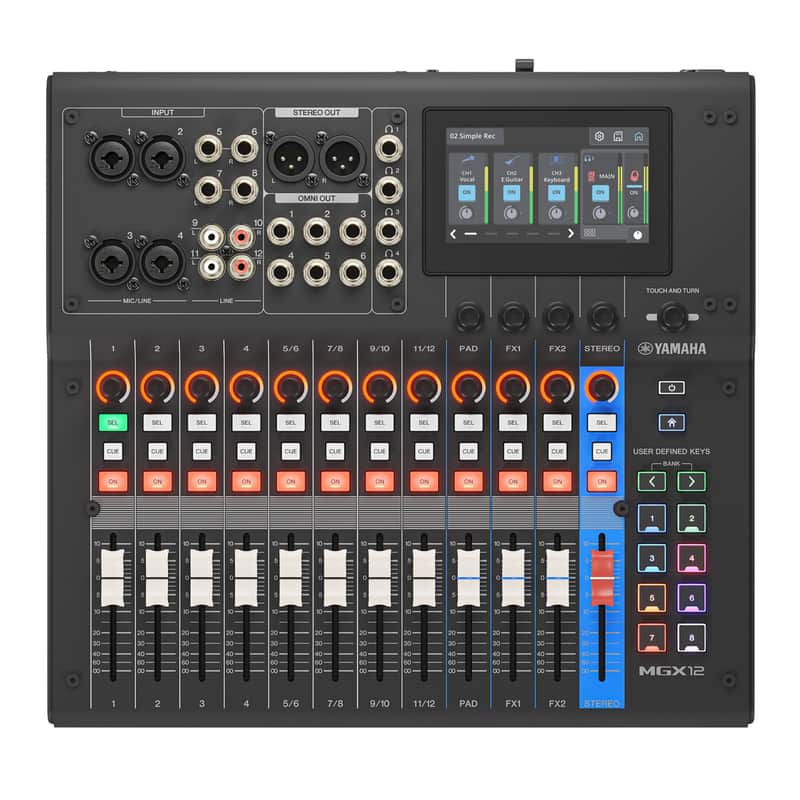 Yamaha MGX12 18-Channel Digital Mixing Console/Dual USB-C Audio Interface, Black image 1