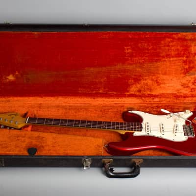 Fender Stratocaster Solid Body Electric Guitar (1966), ser. #110114, original black tolex hard shell case. image 10