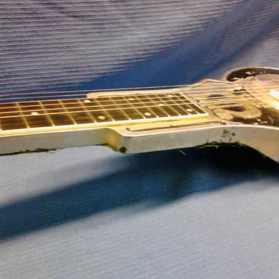 Dobro Cast aluminum lap steel 1930's black & raw aluminum image 11