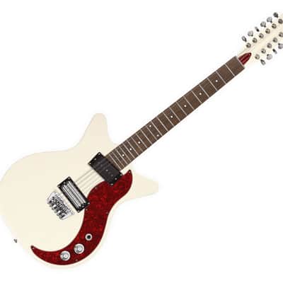 Danelectro D59X12-CREAM Semi-Hollow Double Cutaway Shorthorn Shape 12-String Electric Guitar image 1