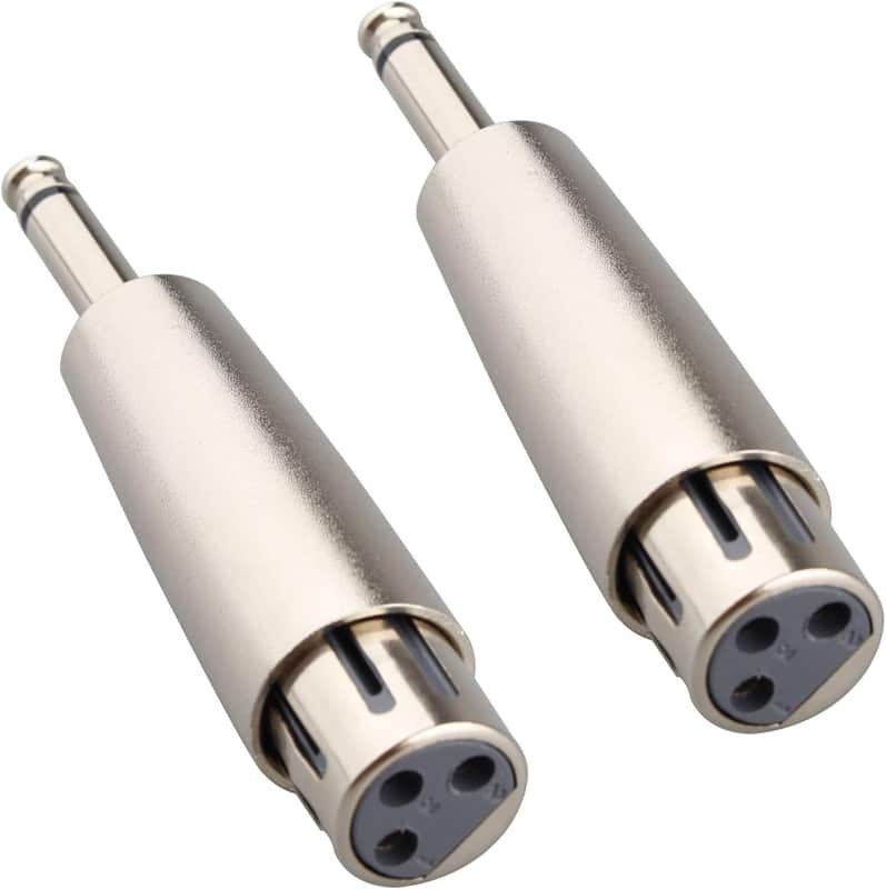 2PCS XLR to Female 6.35mm Jack Lead Plug Mono Cable Coupler Adapter 1/4Inch Male TRS Adapter Plug Gender Changer - XLR-F to 3 Pin XLR Female Stereo Audio Microphone Converter Connector image 1