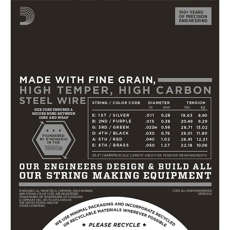 D'Addario ECG24 XL Chromes Flatwound Electric Guitar Strings, Jazz Light Gauge Standard image 2