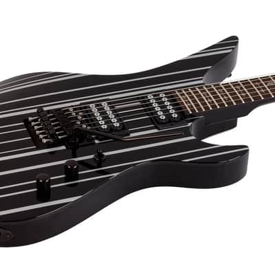 Schecter Synyster Standard Gloss Black with Silver Pin Stripes image 2