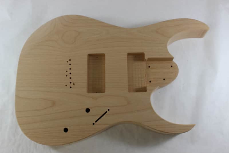 Unfinished Hardtail Alder Guitar Body- 7 string- Fits Ibanez (tm) RG Necks- Hipshot-EMG 707 - J2252 image 1