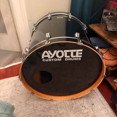 Ayotte Custom Piano black gloss wood hoop maple drum kit 22/12/14/16 image 10