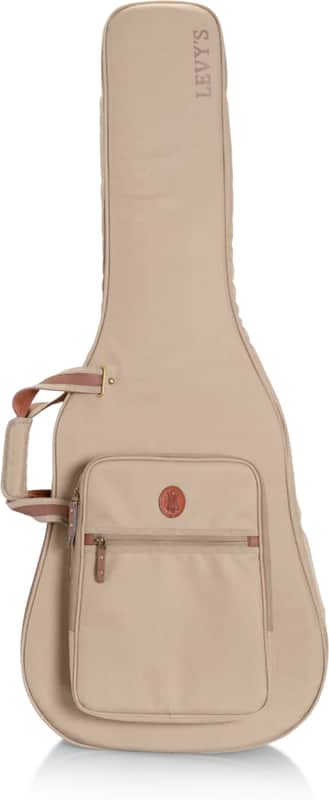 Levy's LVYDREADGB200 Dreadnought Acoustic Guitar Gig Bag, Tan image 1