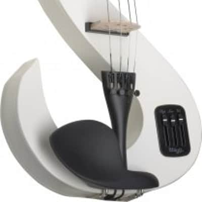 Stagg EVN 4/4 WH S Shaped Electric Violin Set w/Soft Case, Bow, Strap, Rosin, Headphones & 9V Battery image 2