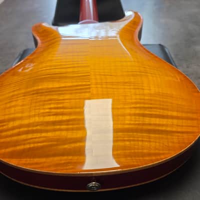 1999 PRS McCarty Hollowbody II 10 Top Moon Inlay Amber Vintage Sunburst Hollow Body Archtop AAA Figured Flame Curly Maple Ten Top Wide Fat 90s 1990's Electric Guitar Custom Inlays image 14