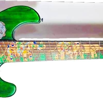 8 String Fanned Fret Electric Guitar Handmade by Blueberry Guitars Elephant Motif image 7