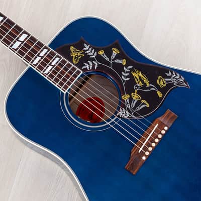 2022 Gibson Custom Shop Hummingbird Acoustic Electric Guitar Viper Blue Quilted Maple, Near-Mint w/ Case image 8