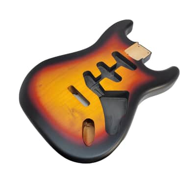 Brio S-Style Guitar Body – 3TS Sunburst, Nitro Satin, Alder image 3