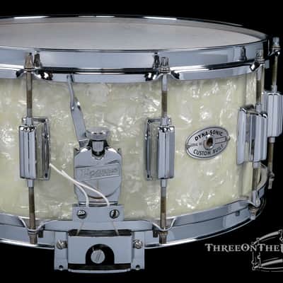 1967 Rogers Dynasonic Snare Drum White Marine Pearl : 6.5 x 14 image 10