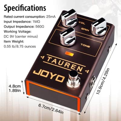 JOYO Tauren R-01 Overdrive Distortion Pedal R Series High Gain OD Clean Boost to Dist for Electric Guitar Effect (Price includes the import duty for US buyer) image 4