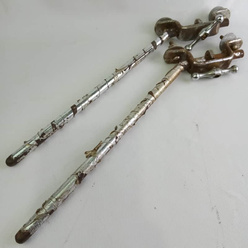 Slingerland Radio King Spur Mounts-2 3/4" + Angled Spurs-11 3/4"Bass Drum Nickel image 1