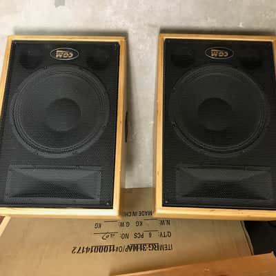 Used CGM 2 Passive Floor Monitors Pair of Speakers 200 watts Wood Outside Cover Set of 2 ARM-112H-1 Link Outputs image 1
