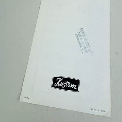 Kustom SC Series Instruction Manual / Foldout 1970 image 2