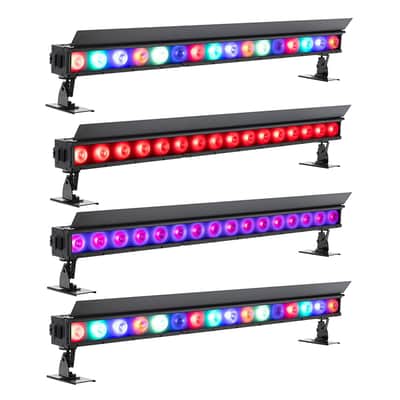 (4) American DJ ADJ ElectraPix Bar 16 Pak DMX RGBAL+UV Bar Lights w/ Flight Case image 1