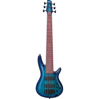 Ibanez ANB306 Adam Nitti Signature Premium 6 String Electric Bass. Blue Burst with Bag image 2