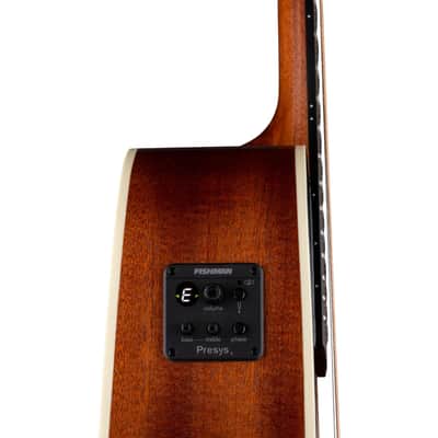Luna Art Vintage Dreadnought Cutaway Acoustic-Electric Guitar Distressed Vintage Brown image 10