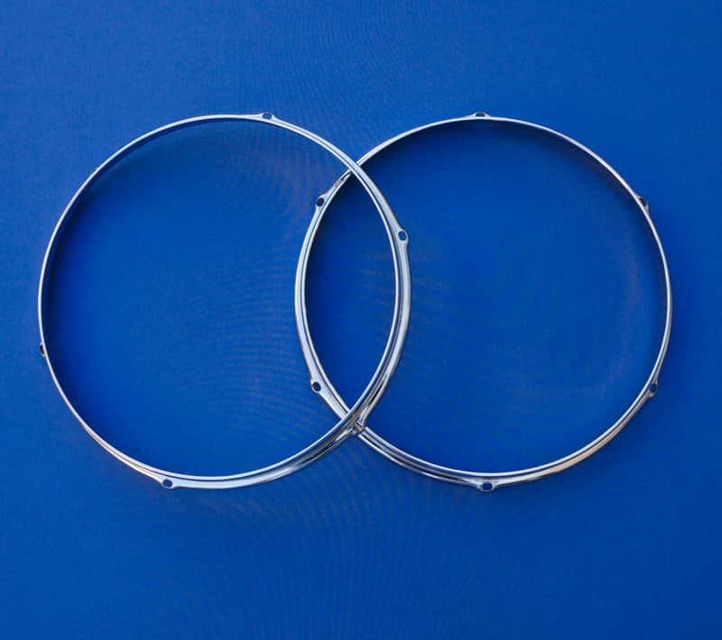 Slingerland Chrome Over Steel 13" Hoops 6 Holes Niles Vintage image 1