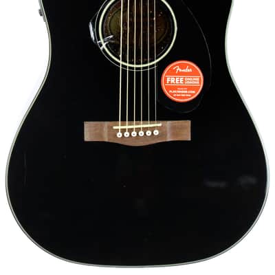Fender CD-60SCE Solid Top Dreadnought Acoustic-Electric Guitar - Black image 3