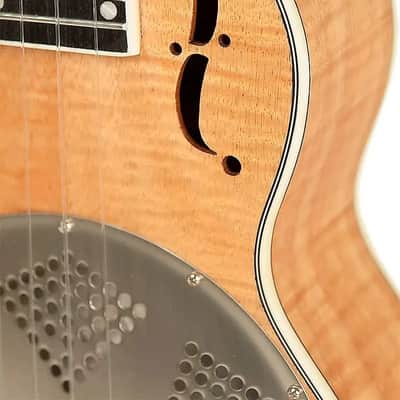 Gold Tone Curly Maple Resonator Concert-Scale Ukulele Left-Handed ResoMaple/Concert/L w/ Bag image 4