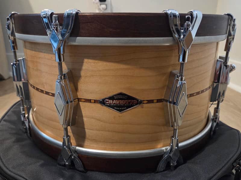 Craviotto Super Swing Snare Drum 2014 - Maple with Walnut Stained Hoops & Inlay image 1