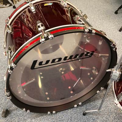 Ludwig Vistalite Fab 3 piece Shell Pack - Red , Floor Display image 4