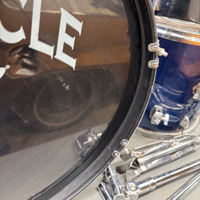 Vintage Ludwig Pinnacle Drum Kit 5pc Set Dark Blue Rack Floor Toms Snare Kick image 10