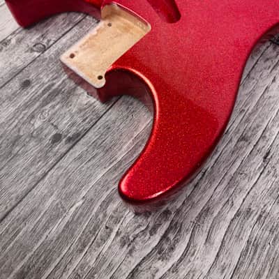 Havok Hard Tail Ruby Red Metallic 2pc Mahogany Guitar S type, HS config Custom Guitar Body. 80' style image 5