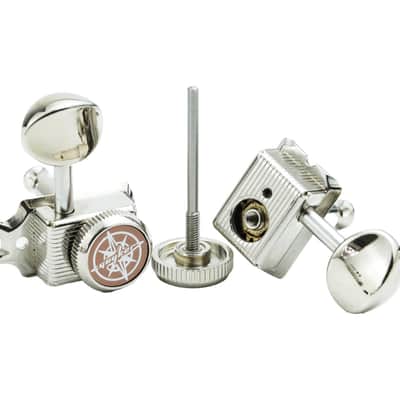 Guyker 6 Inline Vintage Guitar Lock String Tuners – Locking Tuning Key Pegs Machine Heads Replacement Parts for ST TL Style Electric, Folk or Acoustic Guitars – Nickel image 5