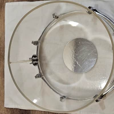 Vintage 70s Ludwig Clear Vistalite 12x15 Concert Tom 1970s Blue/Olive Badge No Cracks image 8