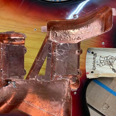 Warmoth Jazzmaster body 2018 Black /red/yellow burst image 8
