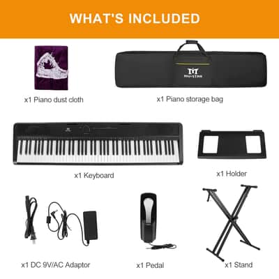 88-Key Full Size Semi-Weighted Digital Piano – Electronic Keyboard with Stand, Pedal, Bag & Bluetooth Connectivity image 2