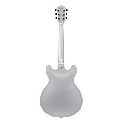 Used Ibanez AS73GMSF AS Artcore Semi-Hollow Guitar - Moonstone Silver Flat image 8