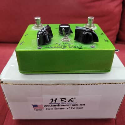 HomeBrew Electronics Power Screamer with Fat Boost Overdrive Pedal - Lime Green Sparkle image 6
