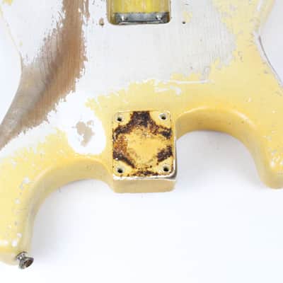 RARE 1963 Vintage Fender Stratocaster BODY 4-Bolt Refinished White/Blonde (Original Sunburst Finish) Strat USA 1960s L-Series Pre-CBS image 14