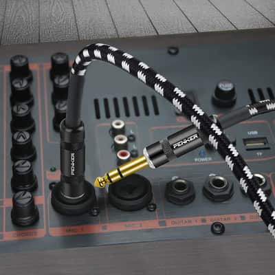 1/4 Inch Trs Cable,10Ft 2Pack Straight 6.35Mm Male Jack Stereo Audio Interconnect Cord,Balanced Stereo Audio Patch Cable,Black Cable image 6