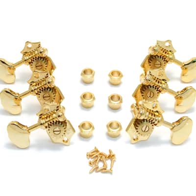 Grover Original 18:1 Gold Sta-Tite Vintage Butterbean Open Gear Guitar Tuners V97-18GA image 1