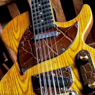 Postal Handmade Steam Punk 10 String Guitar Anitique Natural The Meter Jumps - Fender USA Pickups image 2