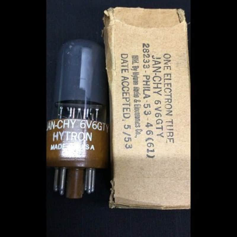 HYTRON NOS  JAN CHY 6V6GT 6V6GTY Brown Base Long Life Amplifier VACUUM TUBE image 1